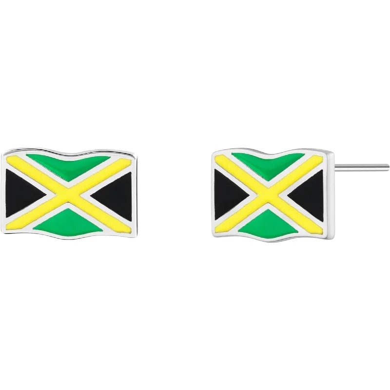 women diamond hoop earrings -Jamaica Flag Stud Earrings