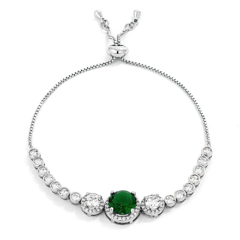 women adjustable bangles and bracelets -Graduated Cz Bolo Style Tennis Bracelet - 8.5" Circumference