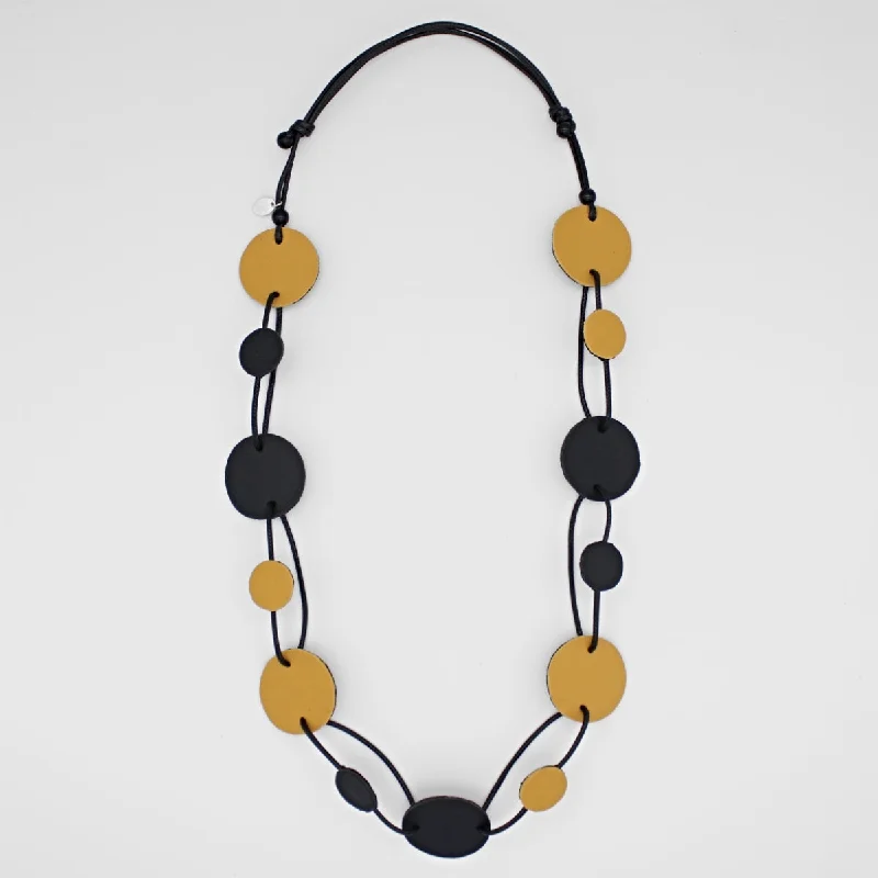 women diamond choker necklaces -Mustard Catalina Leather Necklace