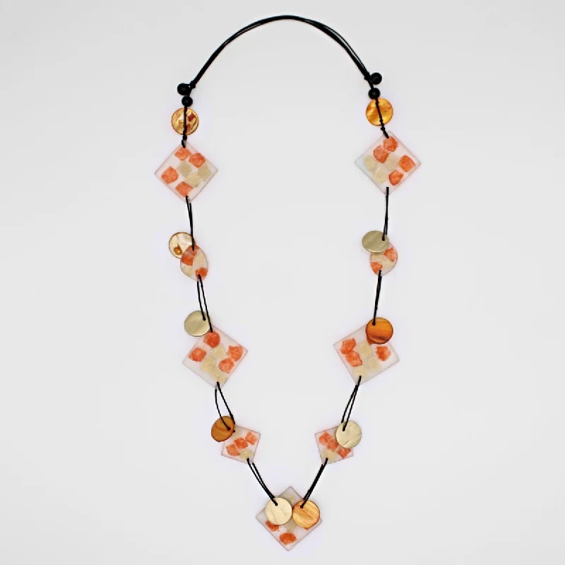 women moonstone necklaces -Orange Petula Necklace