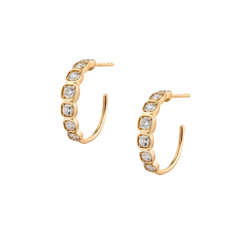 women heart-shaped earrings -DIAMOND HOOP EARRINGS