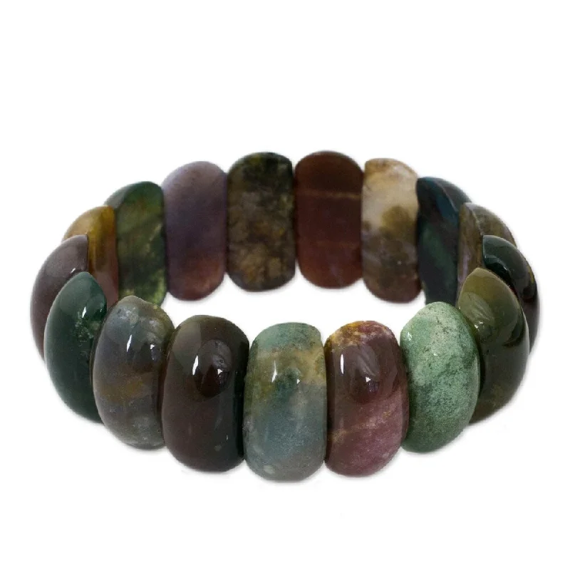 women cuff bangles and bracelets -Just Glow Jasper Bracelet (Thailand)