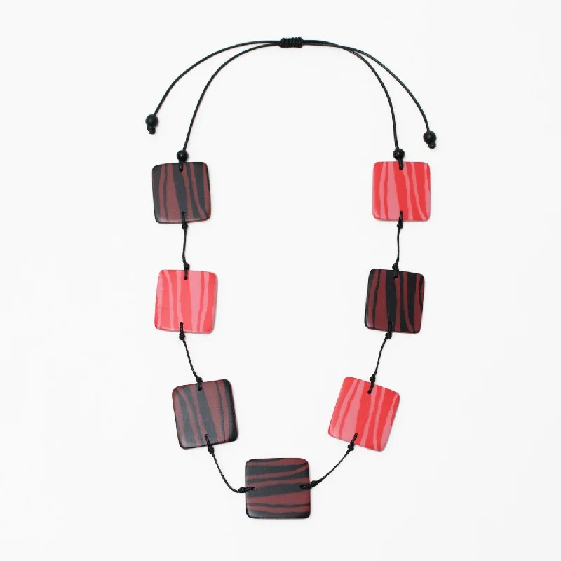 women statement chain necklaces -Square Resin Claire Necklace