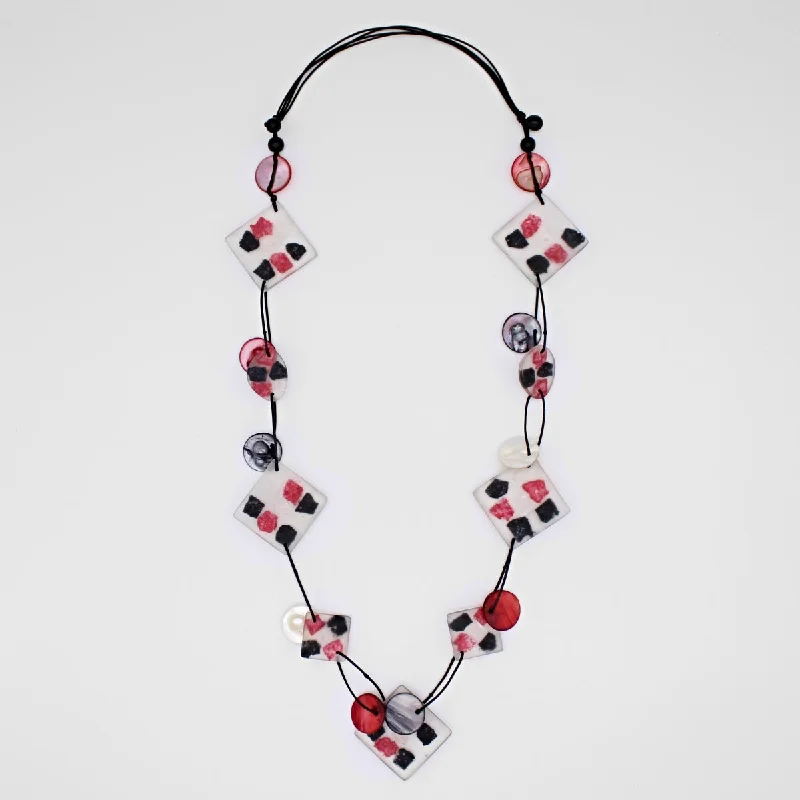 women cross necklaces -Red Petula Necklace