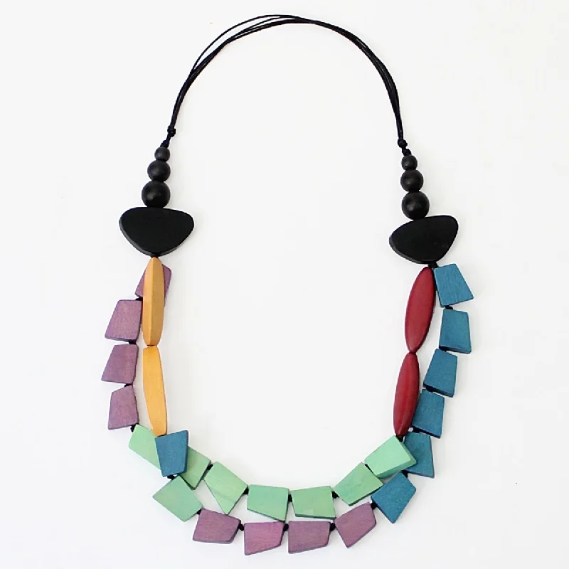 women diamond and gold necklaces -Colorful Geometric Mika Necklace