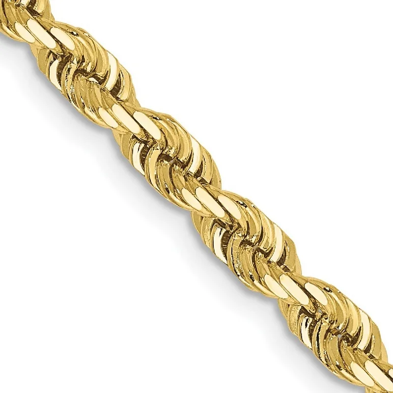 women modern cuff bangles and bracelets -Curata 10k Yellow Gold Solid 4mm Sparkle Cut Quadruple Rope Chain Bracelet