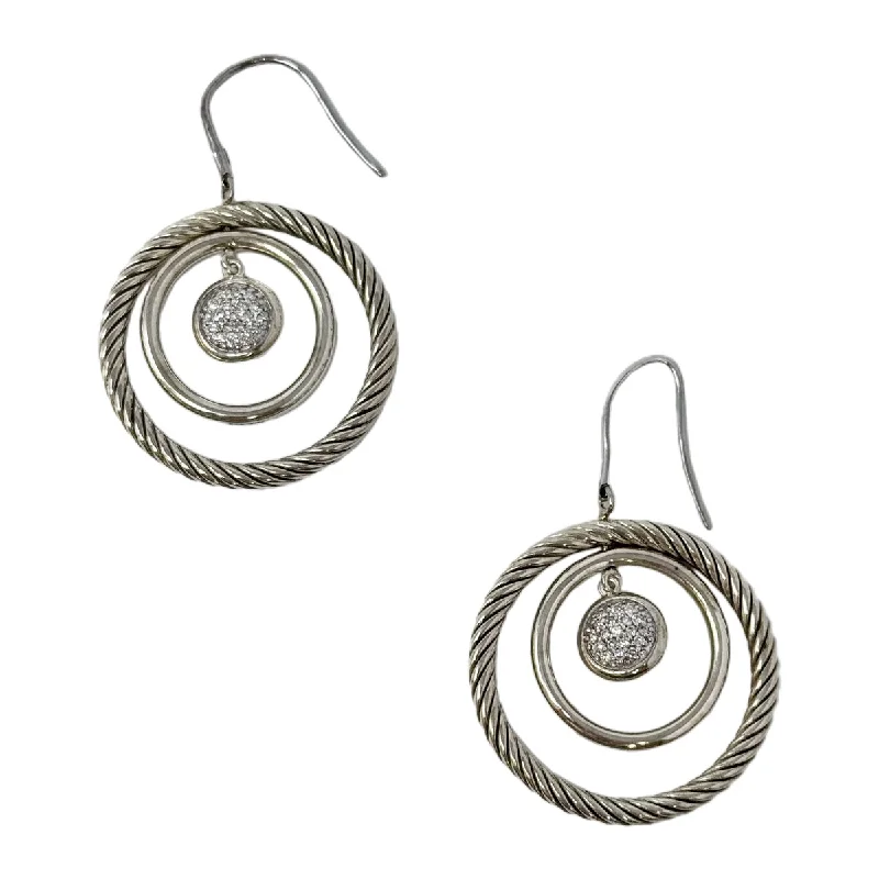 women vintage-style earrings -David Yurman Two-tone Mobile Circle Diamond Earrings