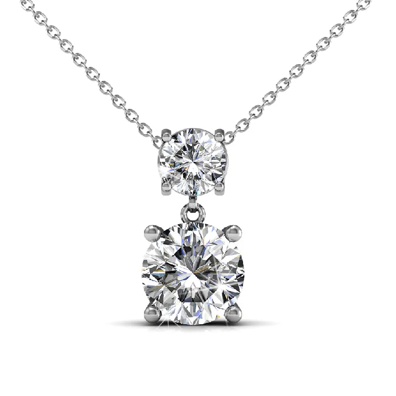 women sapphire necklaces -Marian  18k White Gold Plated Pendant Necklace with  Swarovski Crystal