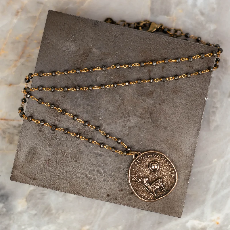 women gold choker necklaces -Tahlia Lamb of God Necklace