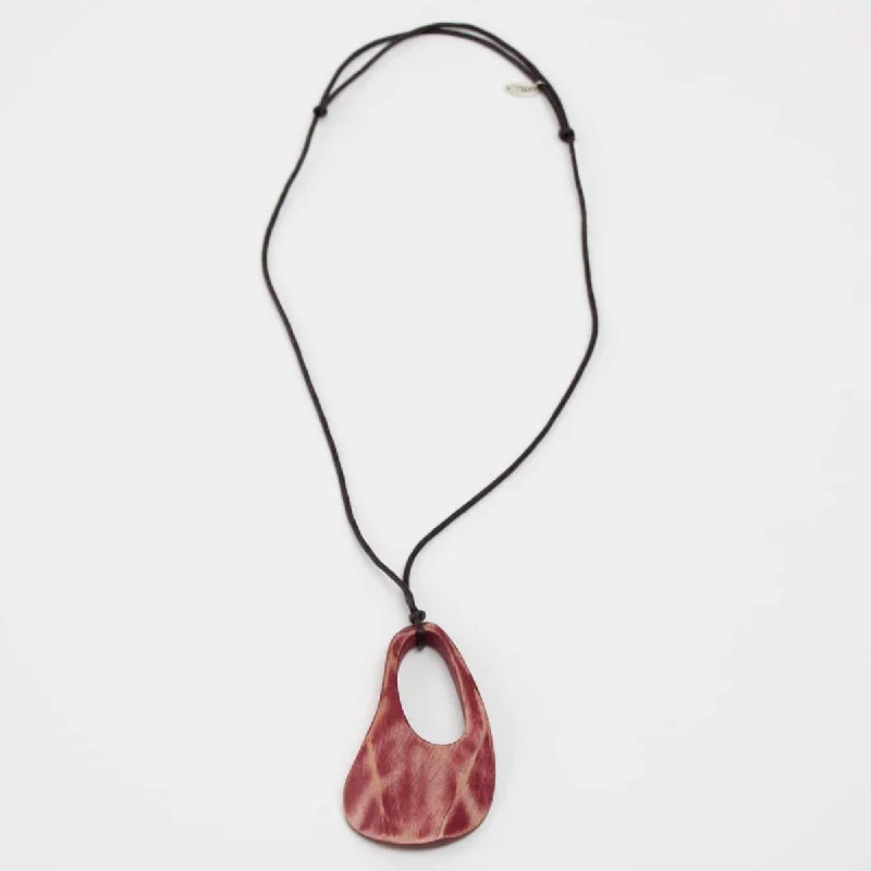 women initial pendant necklaces -Red Fleur Pendant Necklace