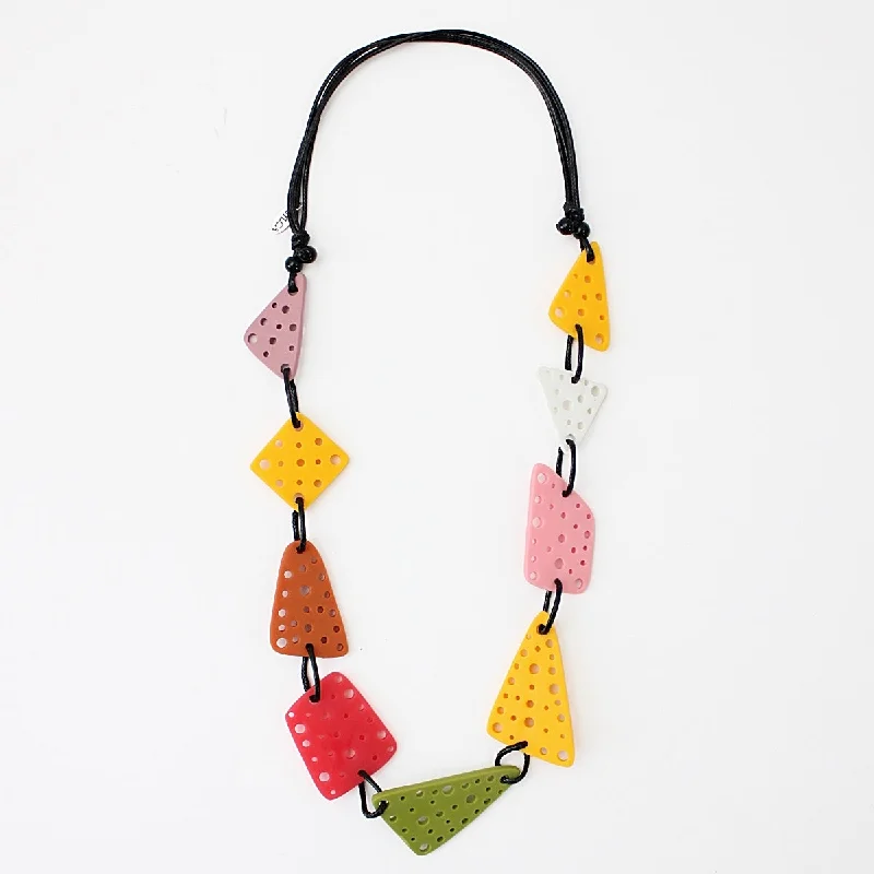 women intertwined necklaces -Multi Color Retro Tanya Necklace