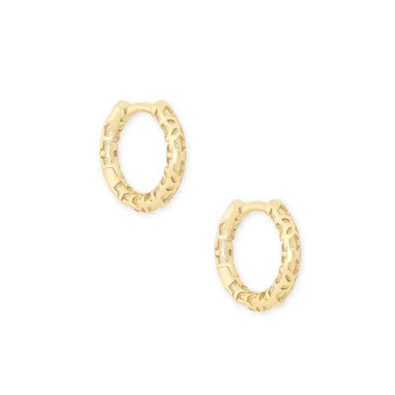 women oval earrings -Kendra Scott | Maggie Huggie Earrings in Gold Filigree