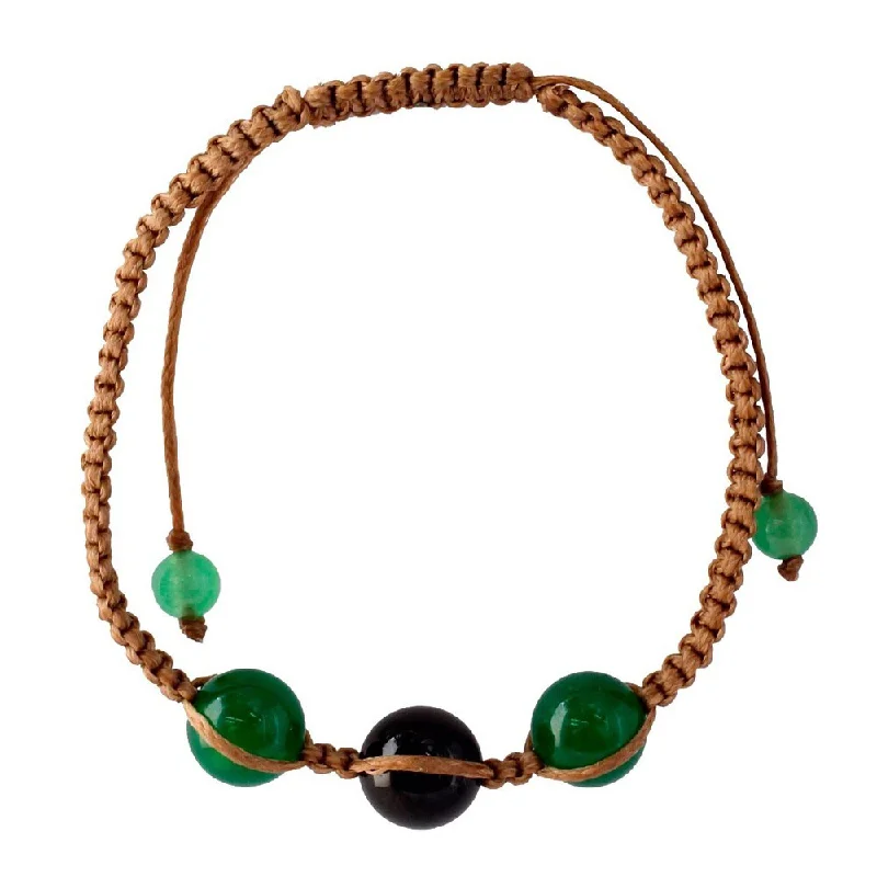 women multi-strand bangles and bracelets -Handmade Onyx 'Protective Tranquility' Bracelet (India)