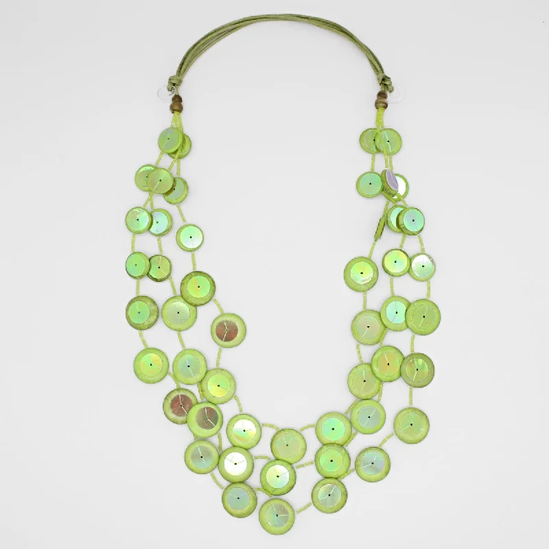 women chunky necklaces -Lime Iridescent Arabella Necklace