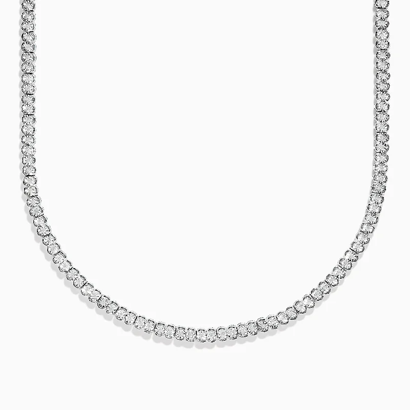 Silver necklaces for women -925 Sterling Silver Diamond Tennis Necklace