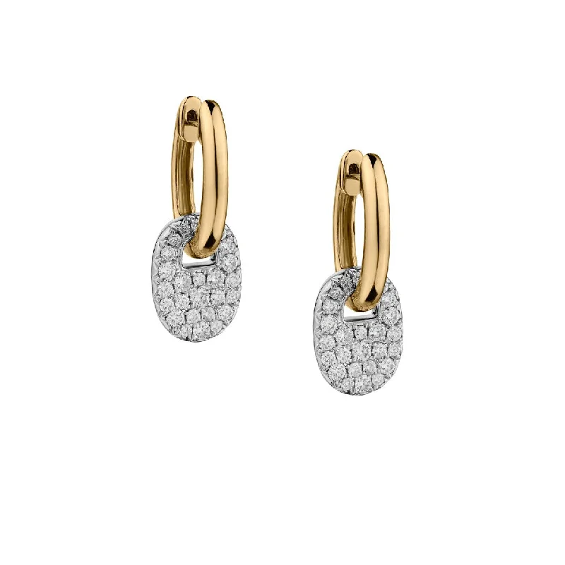 women gemstone hoop earrings -PAVÉ DIAMOND DROP EARRINGS