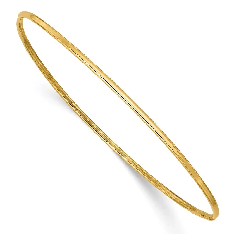 women crystal bangles and bracelets -14k Yellow Gold 1.5mm Slip-on Bangle Bracelet Bracelet, 8"