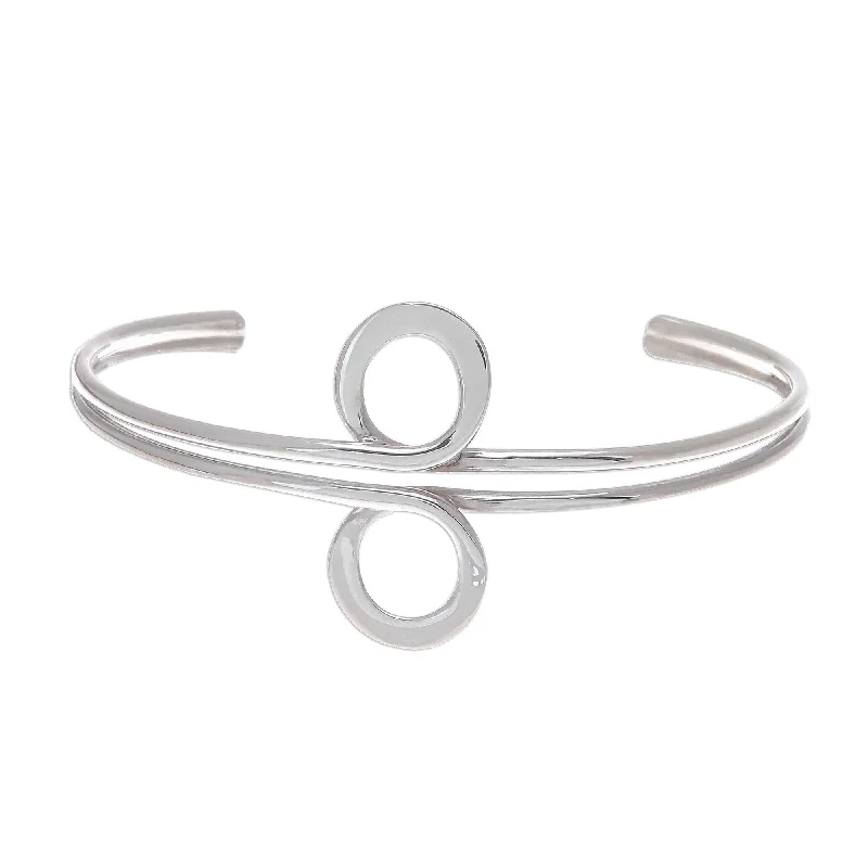 women double bangle bracelets -Novica Handmade Infinite Sterling Silver Cuff Bracelet