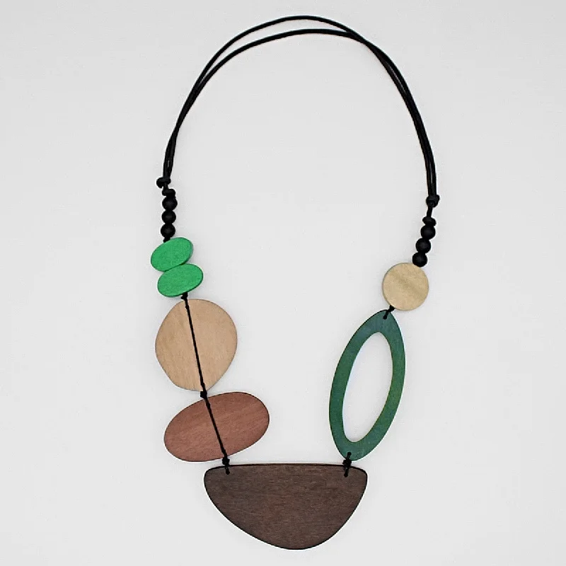 women modern necklaces -Green Geometric Nevaeh Necklace