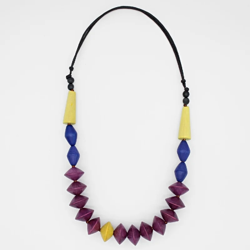 women gemstone and diamond necklaces -Purple Finola Necklace