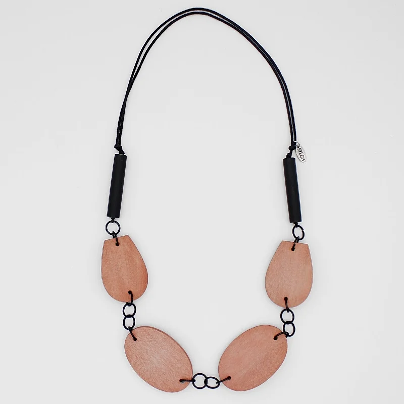 women gold choker necklaces -Peach Kim Link Necklace