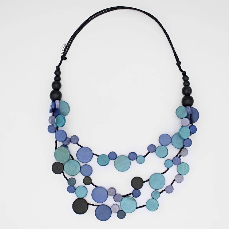 women diamond-studded necklaces -Blue Multi Strand Millie Necklace