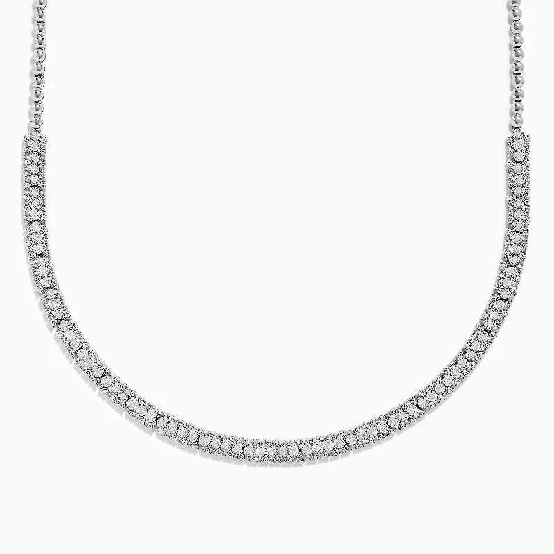 women geometric necklaces -925 Sterling Silver Diamond Necklace