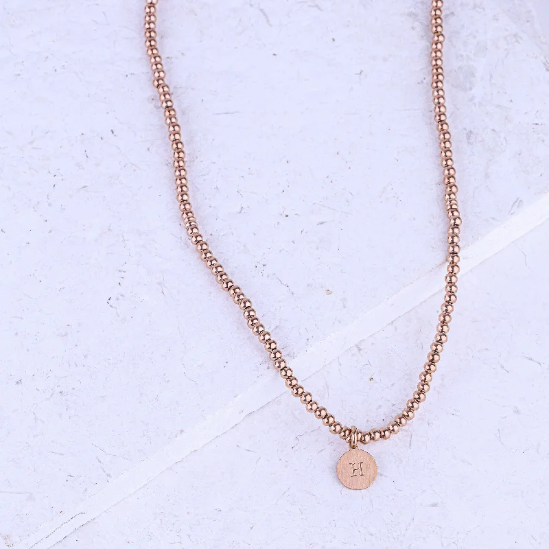 women adjustable necklaces -MICRO GEMSTONE NECKLACE - ROSE GOLD