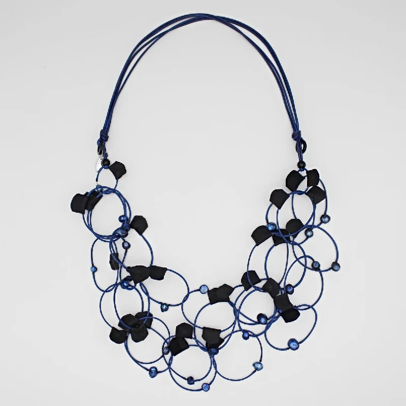 women diamond and gold necklaces -Sadie Loop Necklace Blue