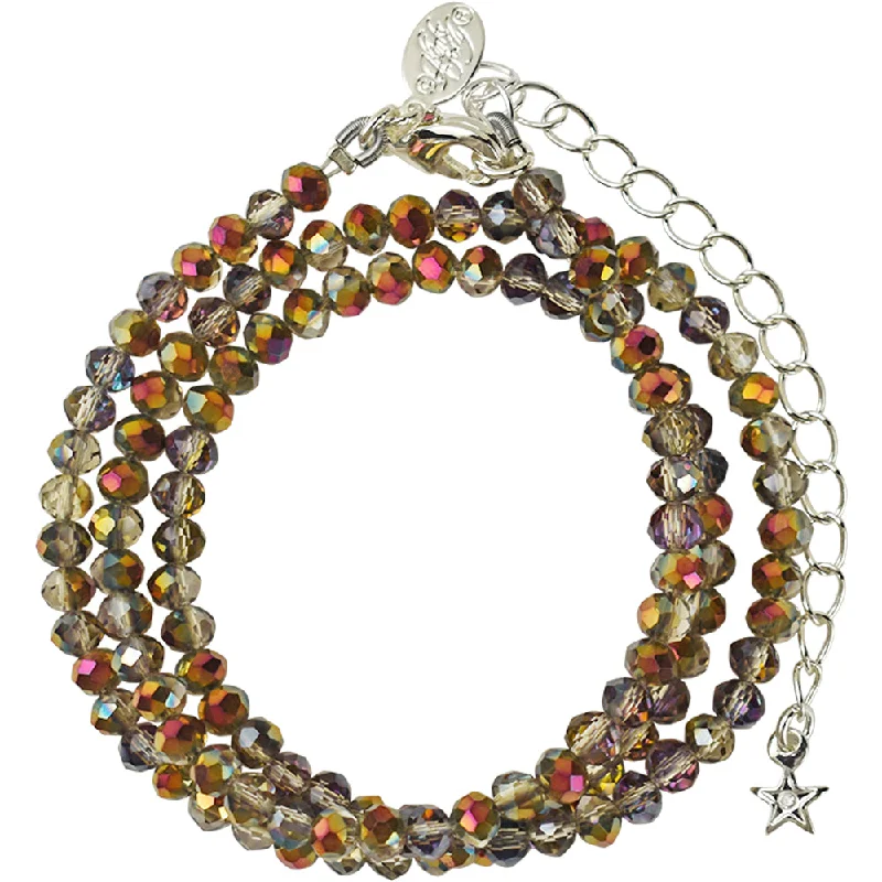 women large statement necklaces -Shimmer Bead 18" Necklace (Sterling Silvertone/Mystic Iridis)