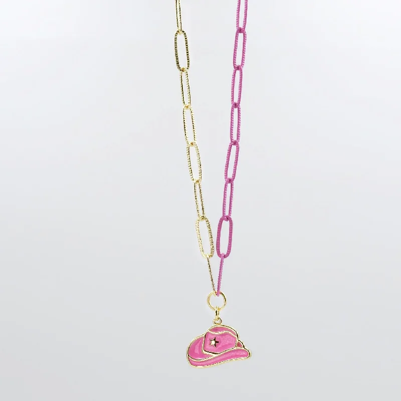 women sapphire necklaces -Pink Rodeo Necklace M11