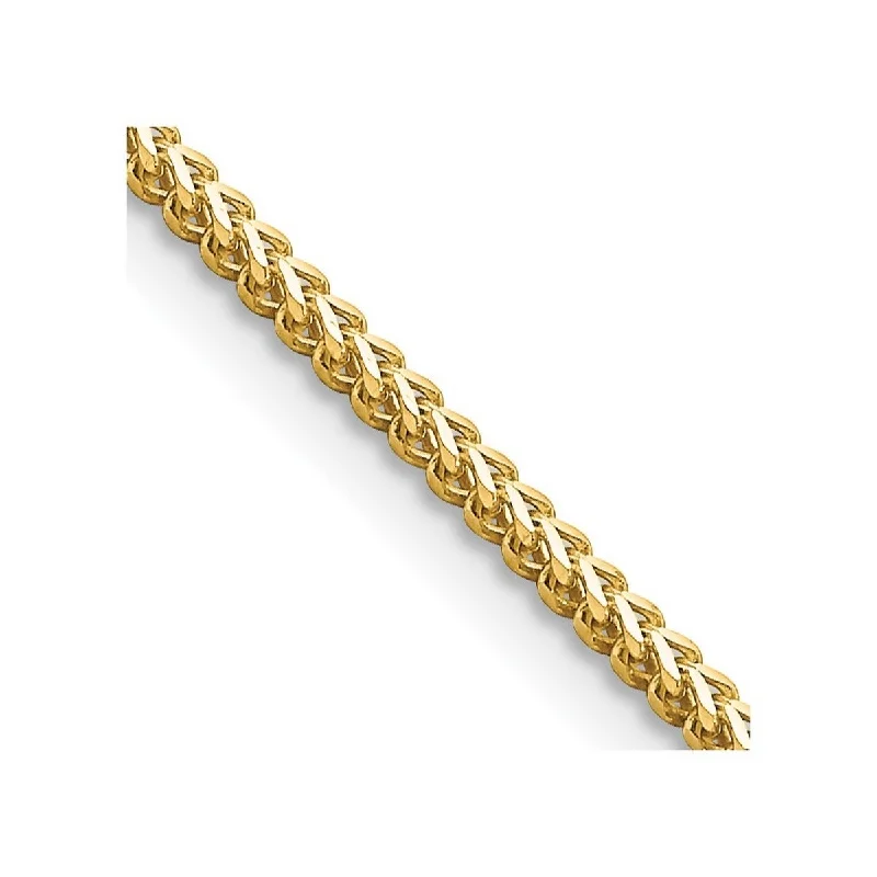 women adjustable bangles and bracelets -Curata 14k Yellow Gold Solid Polished 1.5mm Franco Chain Bracelet Lobster Claw