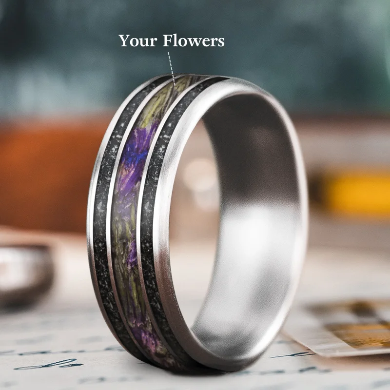 women romantic rings -Custom Design - 3-Inlay Wide Center kK8zlgjyxaTpXYdAYr82gzfH