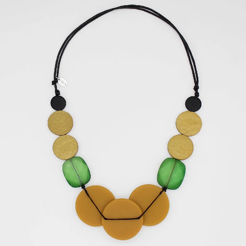 women large statement necklaces -Yellow and Green Elsie Necklace