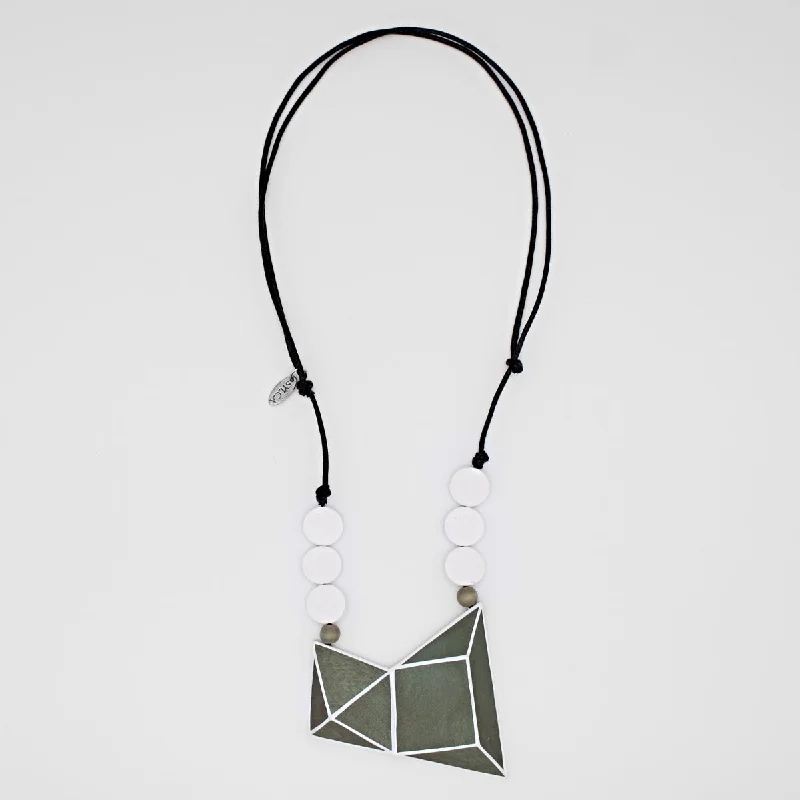 women custom pendant necklaces -Gray Geometric Raya Necklace