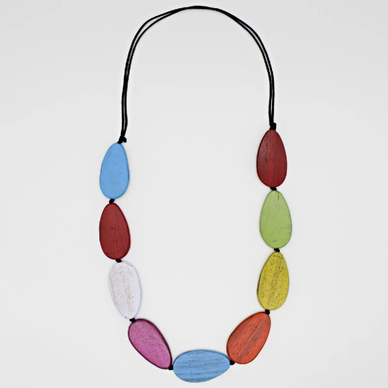 women dainty necklaces -Destiny Multi Color Teardrop Necklace