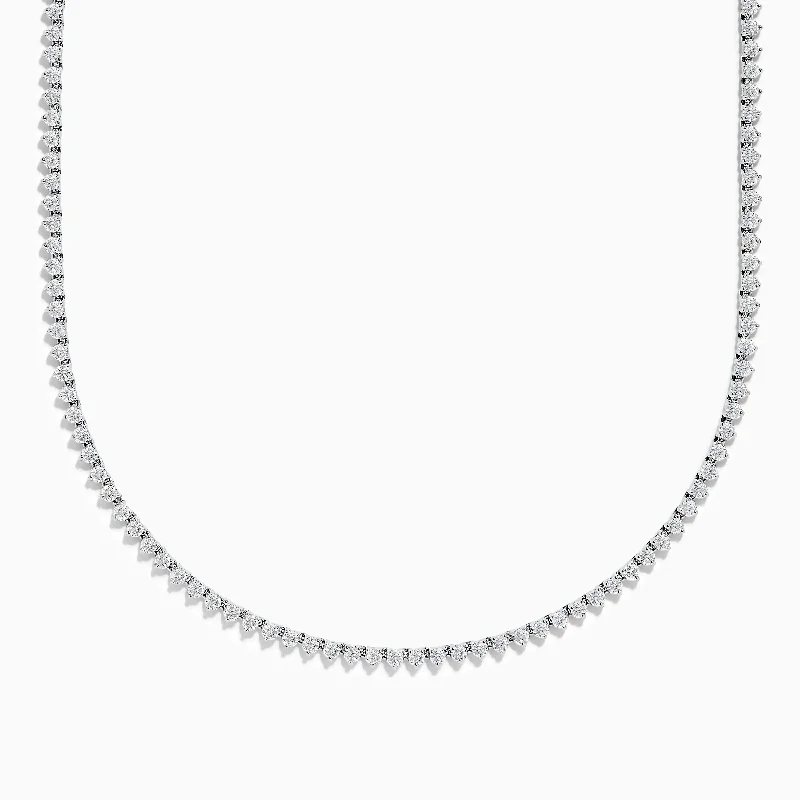 women classic pearl necklaces -Pave Classica 14K White Gold Diamond Tennis Necklace 6.81 TCW