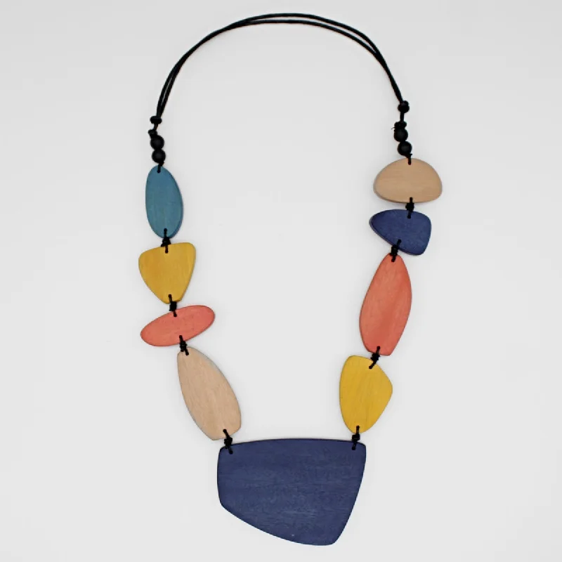 women layered necklaces -Blue Multi Raelynn Necklace