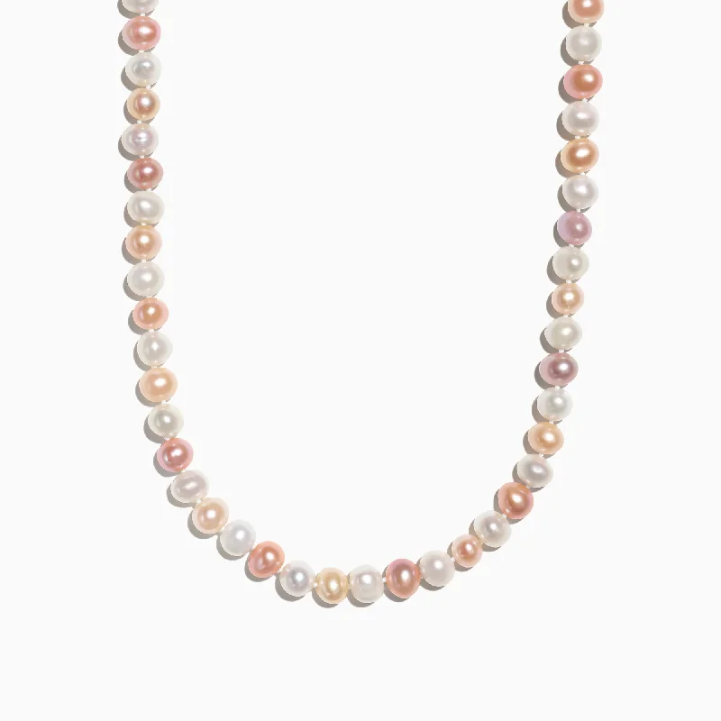 women floral necklace designs -Multi Color Cultured Fresh Water Pearl Necklace