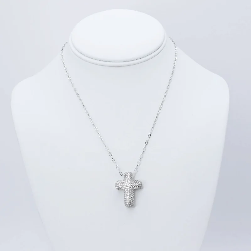 women bar necklaces -Faithful Glow Silver Necklace M9