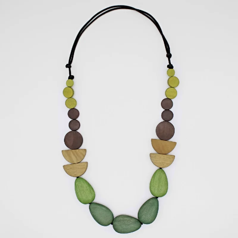 women statement chain necklaces -Green Tasi Necklace