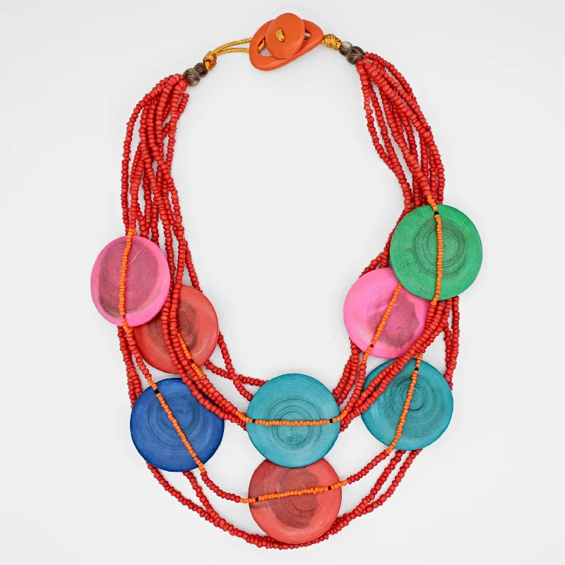 women vintage-inspired necklaces -Geometric Multi Color Gisele Necklace