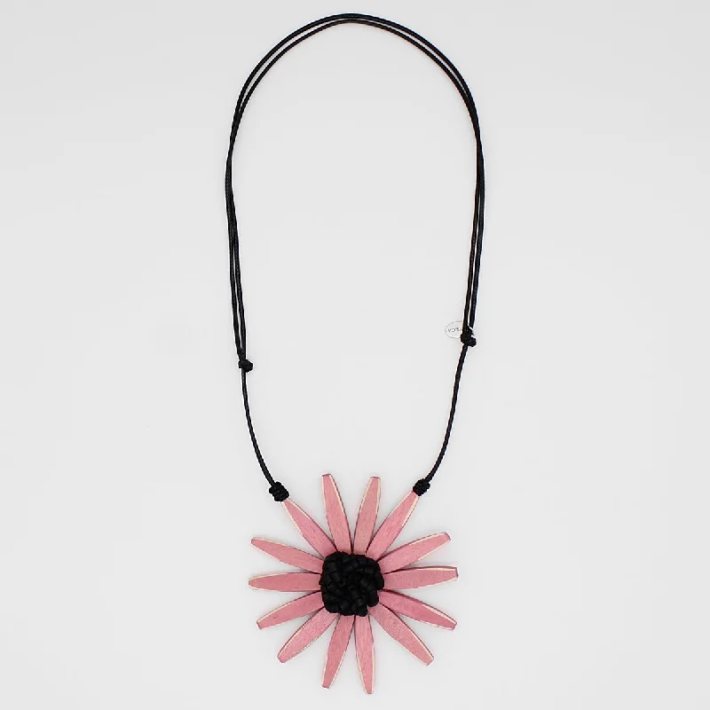 women necklace with initials -Pink Amaya Flower Statement Necklace