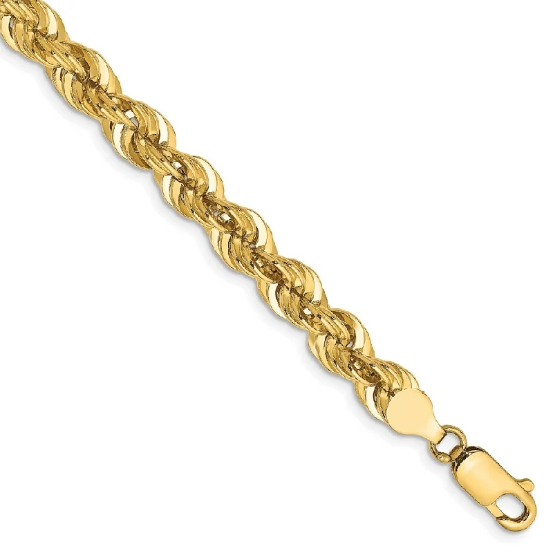 women handmade bangles and bracelets -14k Yellow Gold 6mm Regular Rope Chain Bracelet, 8"