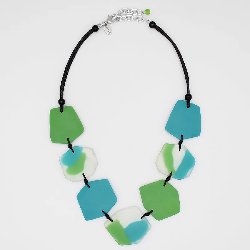 women trendy necklaces -Green Nyla Bib Statement Necklace