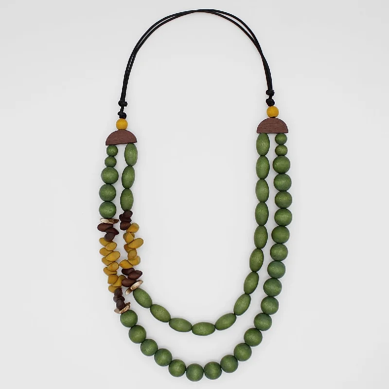 women birthstone necklaces -Verde Forrest Wood Necklace