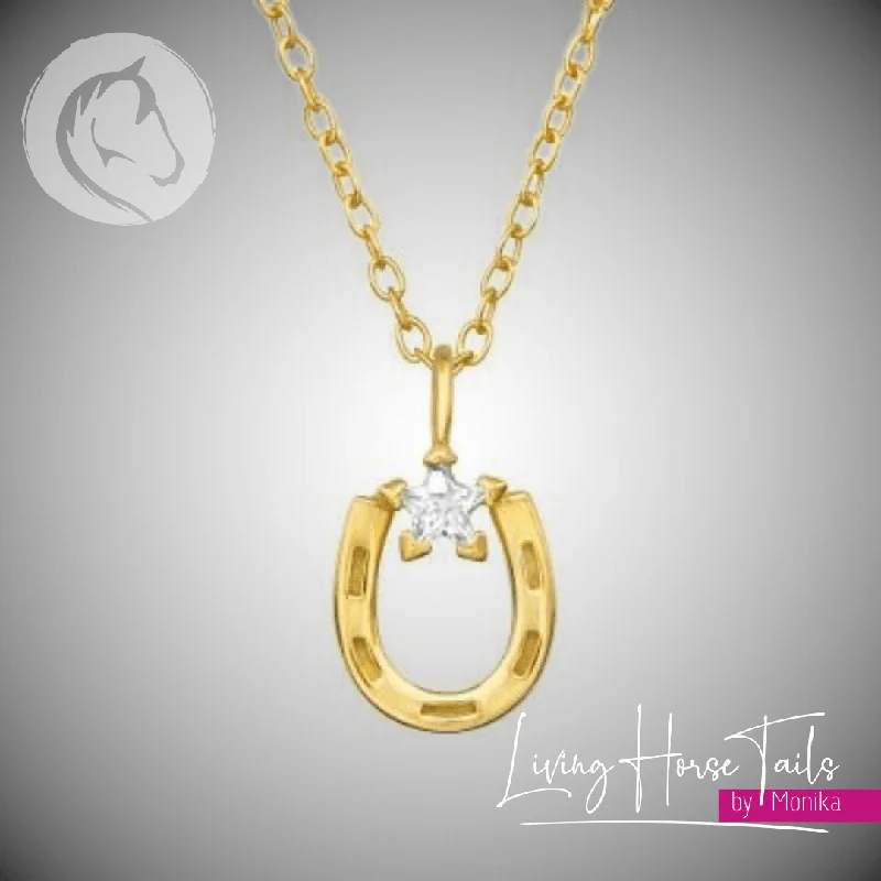 women bohemian necklaces -Horseshoe CZ Necklace