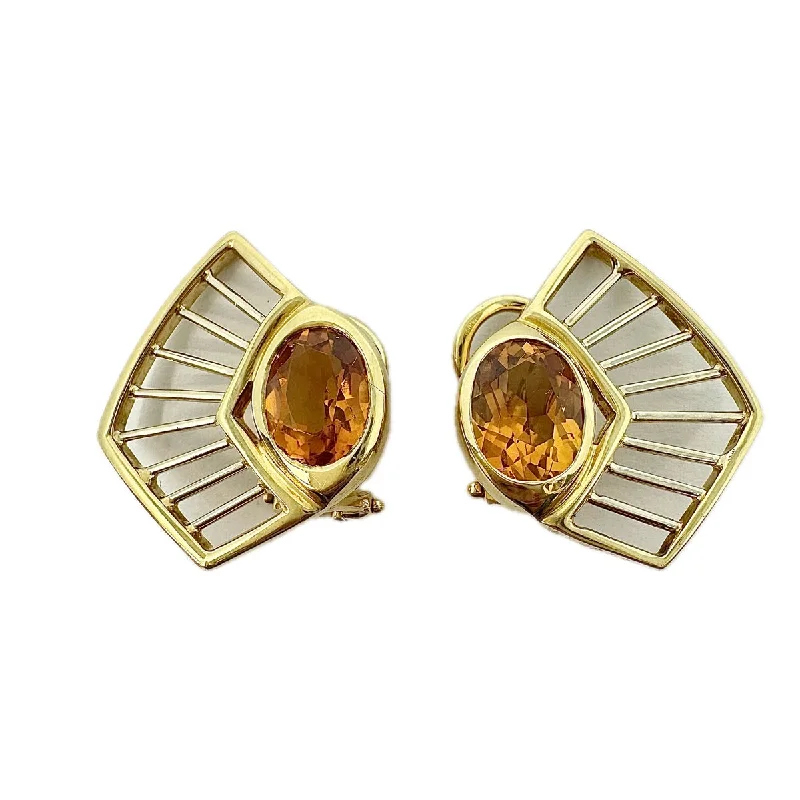 women multi-strand earrings -Manfredi 18K Gold and Citrine Earrings