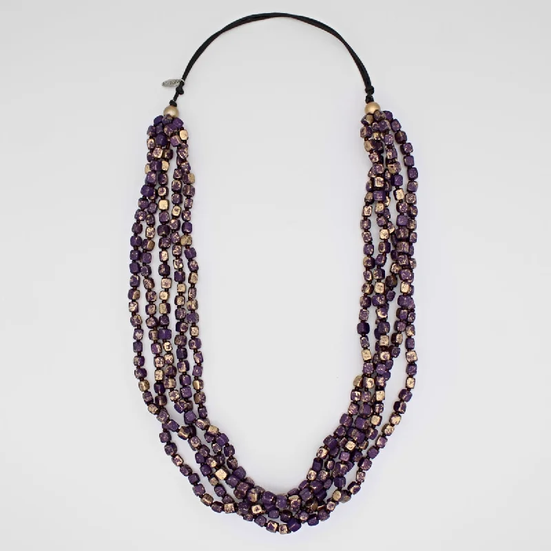 women celestial necklaces -Purple and Gold Multi Strand Ellie Necklace