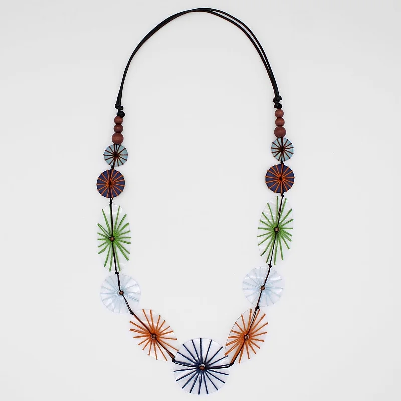 women modern necklaces -Multi Color Eleanor Weave Necklace